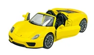 Samochody i pojazdy dla dzieci - WELLY PORSCHE 918 SPYDER BEZ DACHU ŻÓŁTY 1:34 43702 - miniaturka - grafika 1