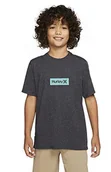Koszulki dla chłopców - Hurley Hurley Chłopięca B O&o mała koszulka w pudełku Ss T-shirt Czarny Htr 7 Years BQ1476 - miniaturka - grafika 1