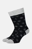 Skarpetki męskie - Skarpety Świąteczne Granatowo-Szare W Śnieżynki - miniaturka - grafika 1