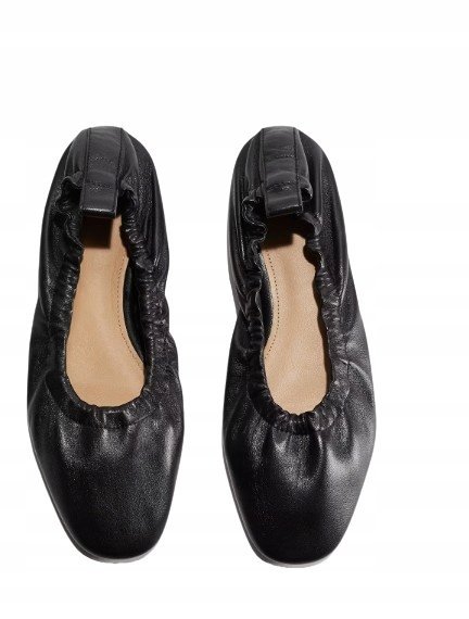 H&M DAMSKIE CZARNE BALERINY WSUWANE GŁADKIE SKÓRZANE 40 1Y7D