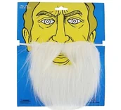 Dodatki do strojów karnawałowych - GoDan Wąsy i broda, białe - miniaturka - grafika 1