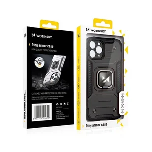 Wozinsky Ring Armor etui iPhone 14 pancerny pokrowiec uchwyt magnetyczny ring srebrne - Etui i futerały do telefonów - miniaturka - grafika 8