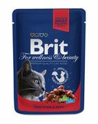 Brit Premium Cat Adult Wołowina + Groszek Saszetka 100G