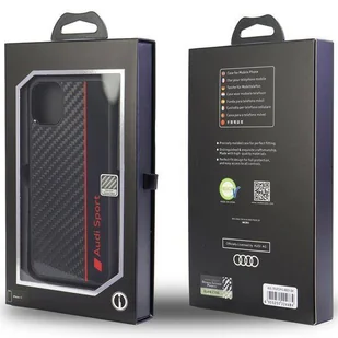 Etui Audi Carbon Fiber Stripe na iPhone 12 / iPhone 12 Pro - czarne AUS-TPUPCIP12P-R8/D1-BK - Etui i futerały do telefonów - miniaturka - grafika 2