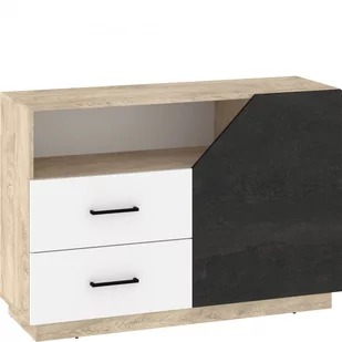 Komoda 120 1D2S PAX-05 Pax MebloCross Dąb Endgrain / Biały / Beton Czarny - Komody - miniaturka - grafika 1