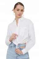 Koszule damskie - TOMMY HILFIGER BIAŁA KOSZULA Z DŁUGIM RĘKAWEM I KIESZENIĄ M I1E - miniaturka - grafika 1