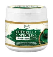 Suplementy diety - ASEPTA Chlorella & spirulina z baobabem o smaku jabłkowym 150g - miniaturka - grafika 1
