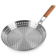 Ruszty - Patelnia do grillowania stalowa 30 cm ruszt płyta perforowana - miniaturka - grafika 1