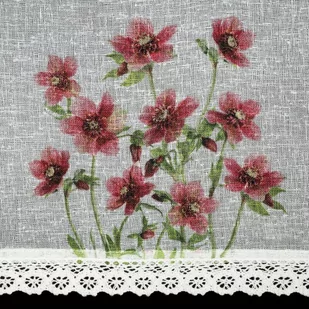 Firana 60 x 150 Dekoracyjna Gotowa Isa Biały+Bordo - Firany - miniaturka - grafika 4