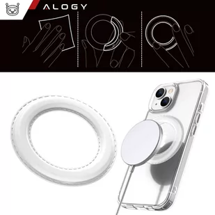 Blaszka magnetyczna Alogy Uniwersalna Nakładka Pierścień Uchwyt do MagSafe Magnetic Ring White - Pozostałe akcesoria do telefonów - miniaturka - grafika 2