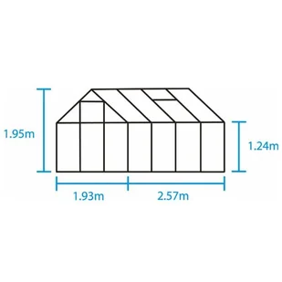 HALLS szklarnia ogrodowa Popular 86 - (5 m2; 1,93 x 2,57 m), czarna + baza - Szklarnie ogrodowe - miniaturka - grafika 5