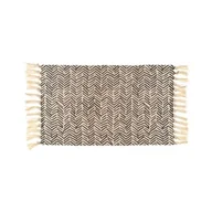 Dywaniki łazienkowe - Dywanik Boho 45 x 75 cm kreski beżowo-czarny - miniaturka - grafika 1