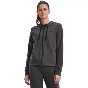 Damska bluza treningowa UNDER ARMOUR Rival Terry FZ Hoodie - szara - Bluzy sportowe damskie - miniaturka - grafika 1