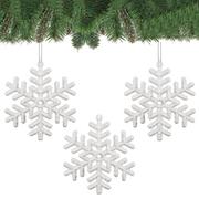 Ozdoby bożonarodzeniowe - Zawieszki choinkowe białe śnieżynki na choinkę 10 cm 3 szt. CA0041 - miniaturka - grafika 1