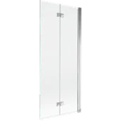 Parawany nawannowe - Mexen Mist parawan nawannowy 2-skrzydłowy prawy 80 x 150 cm, transparent, chrom - 8A9-080-002-01-00-P - miniaturka - grafika 1