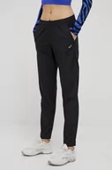Spodnie damskie - Asics spodnie do biegania Core damskie kolor czarny gładkie - miniaturka - grafika 1