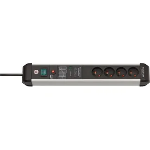 Listwa przeciwprzepięciowa Premium Protect line 4 gniazda 3m czarno/srebrna Brennenstuhl 1391014400 - Inne akcesoria elektryczne - miniaturka - grafika 1