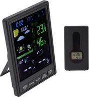 Stacje pogodowe - Stacje pogodowe bezprzewodowe wewnętrzne zewnętrzne zewnętrzne czarny 3-kanałowy regulowany podświetlany zegar termometr do domu - miniaturka - grafika 1