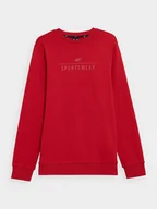 Bluzy męskie - 4F Męska bluza dresowa nierozpinana bez kaptura Czerwona Rozmiar 3XL - miniaturka - grafika 1