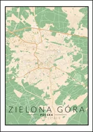 Plakaty - Galeria Plakatu, Plakat, Zielona Góra Mapa Kolorowa, 61x91,5 cm - miniaturka - grafika 1