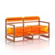 Sofy ogrodowe - YOKO SOFA EKO WOOD FRAME ORANGE - miniaturka - grafika 1