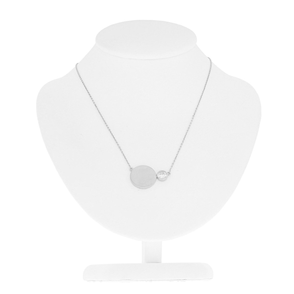 Srebrny naszyjnik kółko z cyrkonią pr. 925