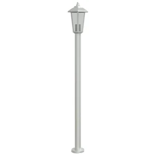 Lampa ogrodowa na słupku, srebrna, 120 cm, stal nierdzewna - Lampy ogrodowe - miniaturka - grafika 1