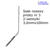 Akcesoria medyczne - Ssak nosowy prosty nr3 2-wentylki 08-183 Metech - miniaturka - grafika 1