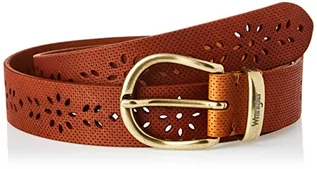 Paski - Wrangler Flower Belt Pasek Damski, Brązowy, 85 - grafika 1