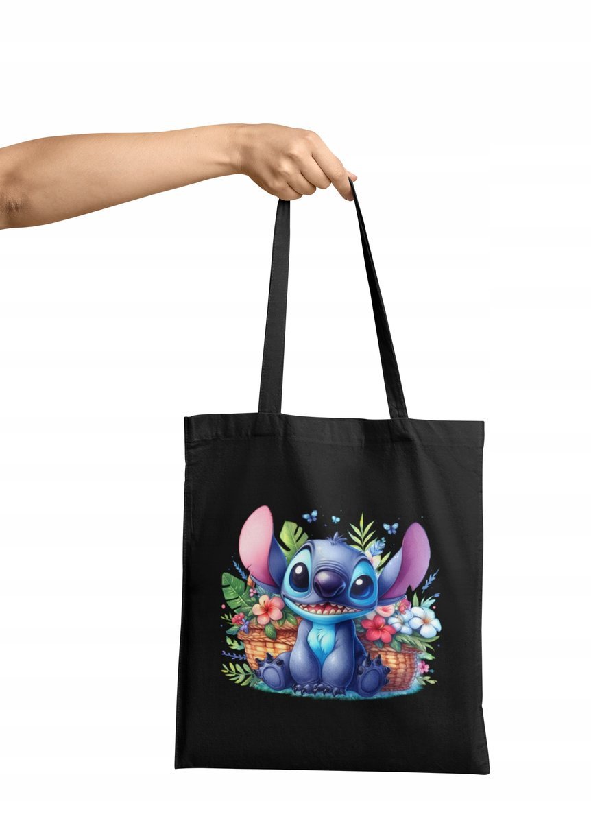 TORBA SHOPPER MATERIAŁOWA NA RAMIĘ PREZENT DLA FANKI LILO & STITCH & ANGEL