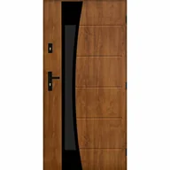 Drzwi zewnętrzne - Drzwi zewnętrzne stalowe wejściowe Lyon Black złoty dąb 80 prawe Pantor - miniaturka - grafika 1