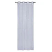 Firany - Firanka kółka VIHAR 140 x 260 cm, kolor biały/srebrny - miniaturka - grafika 1