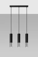Lampy sufitowe - Sollux Lighting Lampa wisząca LOOPEZ 3L czarny/chrom - miniaturka - grafika 1