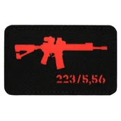 Odzież taktyczna i umundurowanie - Naszywka M-Tac AR-15 223/5,56 Laser Cut - Black/Red (51111233) - miniaturka - grafika 1