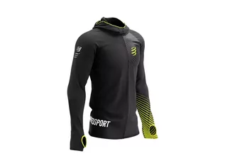 Bluzy sportowe męskie - COMPRESSPORT Termiczna bluza biegowa 3D Thermo Hoodie Seamless SWIM BIKE RUN 2023 - grafika 1