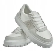 Sneakersy damskie - Damskie buty sneakersy Big Star NN274383 biały 40 - miniaturka - grafika 1