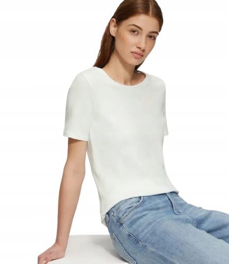 SOLIVER BIAŁY DAMSKI T SHIRT Z KLASYCZNYM OKRĄGŁYM DEKOLTEM 38 XQA