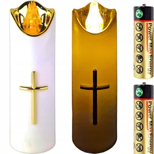 Duża Świeca Led Na Baterie Wkład Do Zniczy 17Cm Do Znicza Znicz Wkłady - Lampiony i znicze - miniaturka - grafika 1