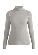 Swetry damskie - Idony Damski sweter z golfem, szary, XS-S - miniaturka - grafika 1