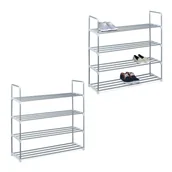 Szafki na buty - relaxdays 2 x stojak na buty metalowy 4 półki - miniaturka - grafika 1