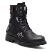 Buty dla dziewczynek - Trapery Nelli Blu CS2665-06A Czarny - miniaturka - grafika 1