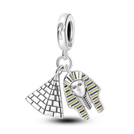 Wisiorki - Zawieszka Charms SREBRO 925 Koralik do PANDORA Egipt Piramida Maska Tutanchamona - miniaturka - grafika 1