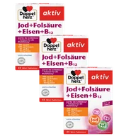 Witaminy i minerały - 3x Doppelherz® aktiv Jod z kwasem foliowym, żelazem i wit. B12, 3x45 tabletek ZESTAW - miniaturka - grafika 1