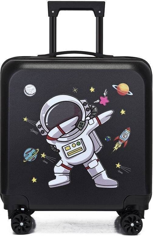 KOSMOS KOSMONAUTA WALIZKA NA KÓŁKACH DLA DZIECI CZARNA WAKACJE SZYFR