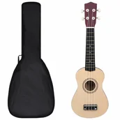 Inne instrumenty muzyczne - vidaXL Ukulele sopranowe z pokrowcem dla dzieci jasne drewno 21 70146 - miniaturka - grafika 1