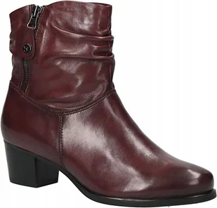 Caprice 25347-29 botki damskie bordowe klocek r. 36 - Botki damskie - miniaturka - grafika 1