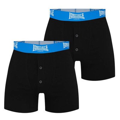 2x czarne Bokserki LONSDALE bawełniane 2-PAK w pudełku, Rozmiar L