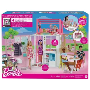 Mattel Barbie Kompaktowy domek dla lalek HCD47 - Lalki dla dziewczynek - miniaturka - grafika 1