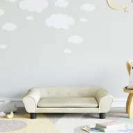 Meble do sypialni - vidaXL Sofa dla dzieci, kremowa, 70x45x26 cm, aksamit - miniaturka - grafika 1