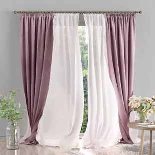 Zasłona na taśmie Welur Moradi Ciemny róż 140x250cm 140 x 250 [cm] - Zasłony - miniaturka - grafika 1